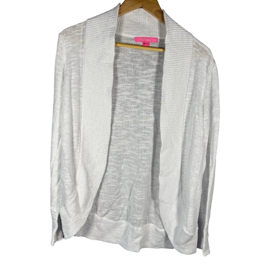 $138 NWOT LILLY PULITZER OPEN FRONT CARDIGAN RESORT WHITE  Medium‎